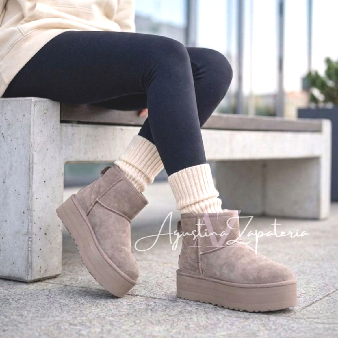 PANTUBOTA PLATAFORMA 5 CM TAUPE 5