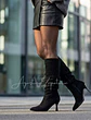 BOTA TACO 7 CM NEGRA SIMIL GAMUZA - Miniatura 4