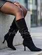 BOTA TACO 7 CM NEGRA SIMIL GAMUZA - Miniatura 1
