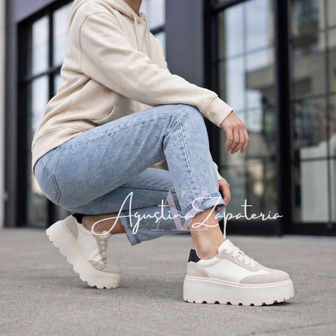 ZAPATILLA PLATAFORMA BLANCA/GRIS 1