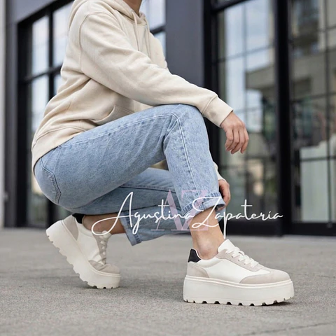 ZAPATILLA PLATAFORMA BLANCA/GRIS