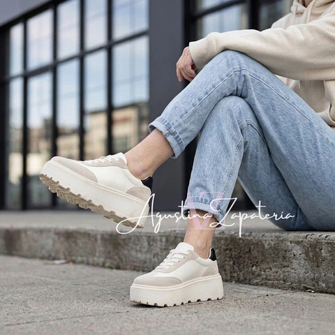 ZAPATILLA PLATAFORMA BLANCA/GRIS
