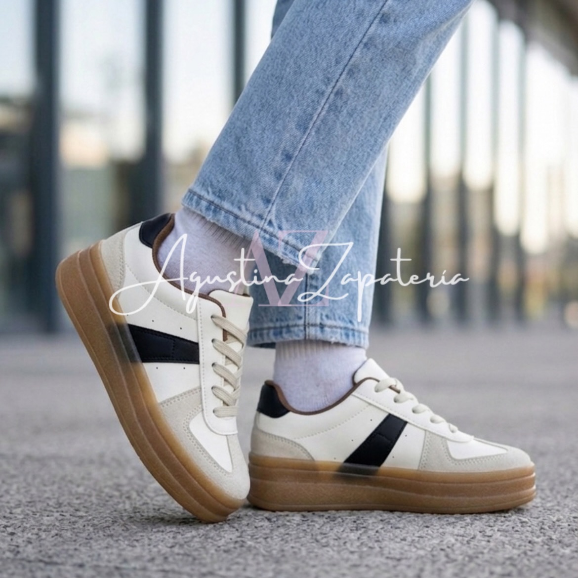 ZAPATILLA PLATAFORMA BEIGE NEGRO  3