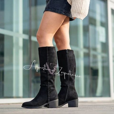 BOTA NEGRA SIMIL GAMUZA 