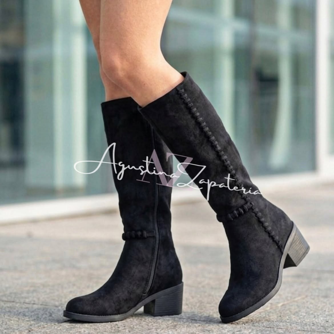 BOTA NEGRA SIMIL GAMUZA  1