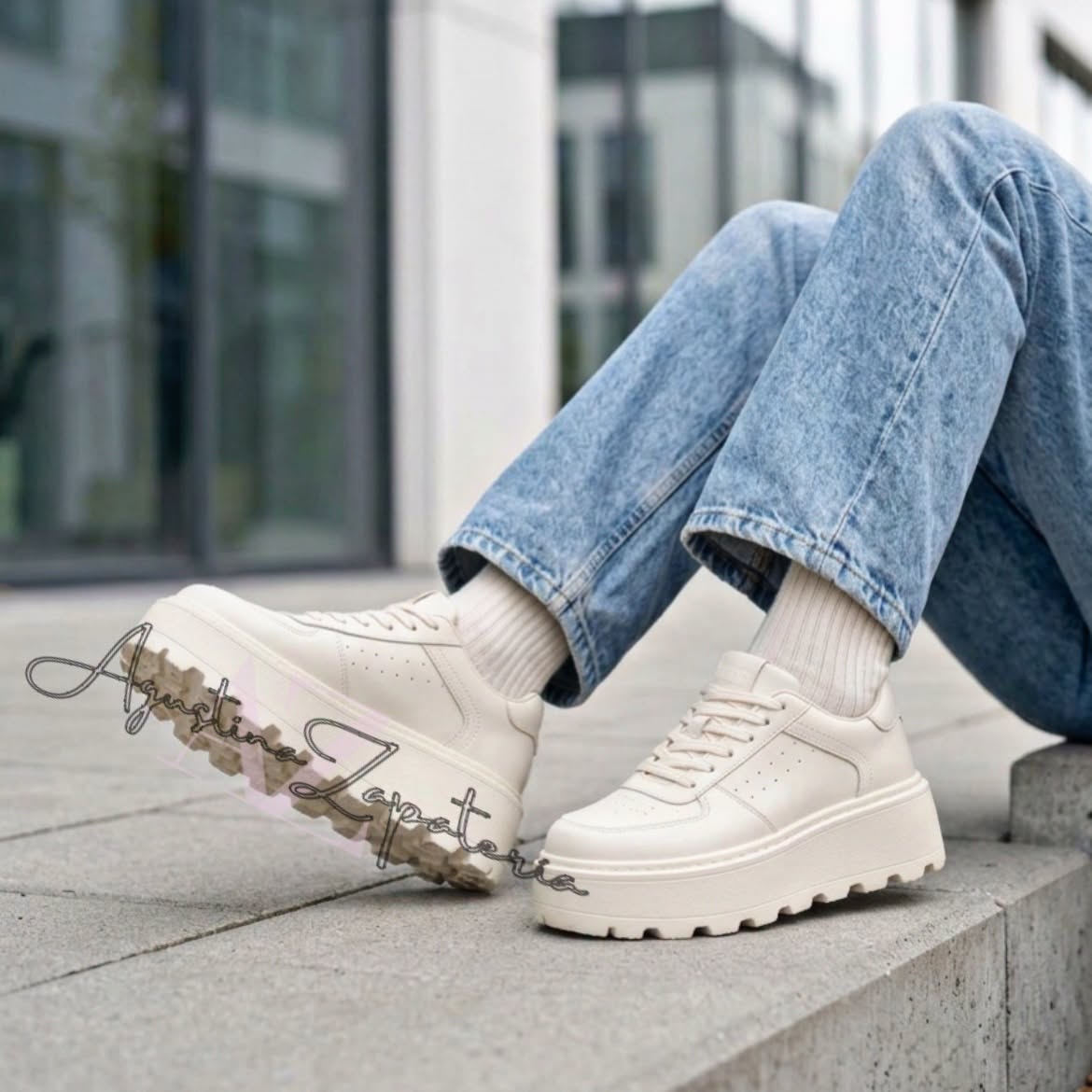ZAPATILLA PLATAFORMA BLANCA/BEIGE 3
