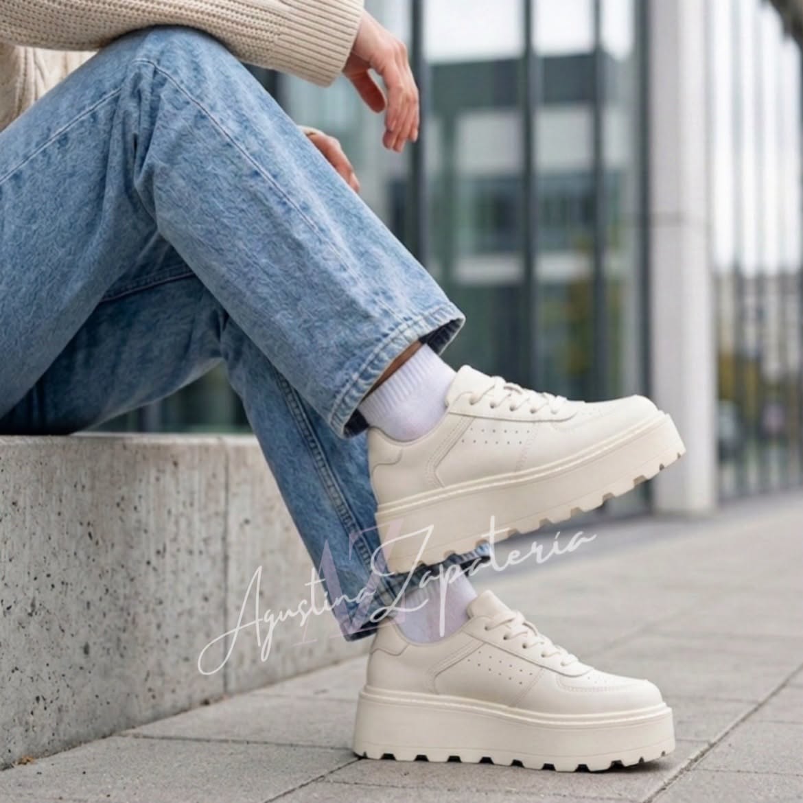 ZAPATILLA PLATAFORMA BLANCA/BEIGE 4