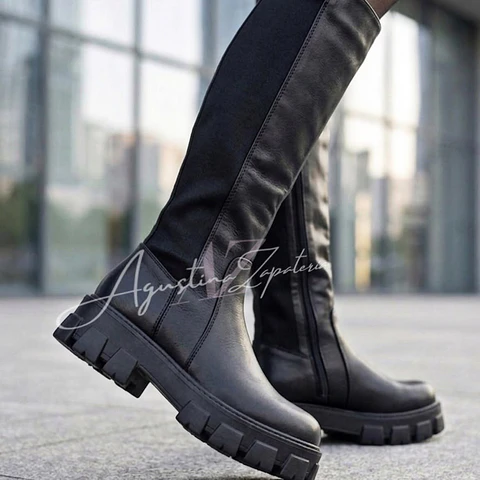 BOTA NEGRO ECO PANTORRILA ELASTICADA