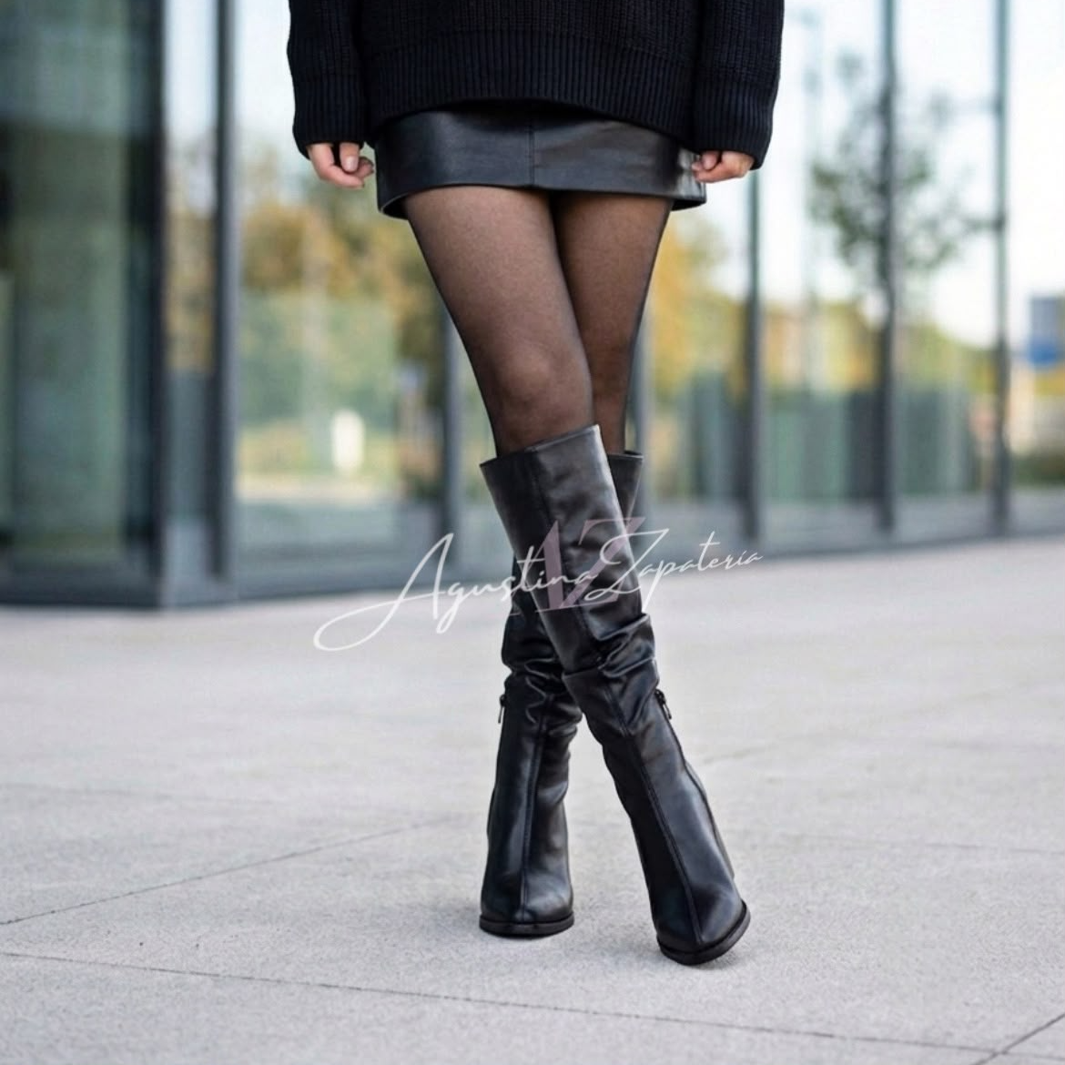 BOTA ECO NEGRA TACO 8 CM 2