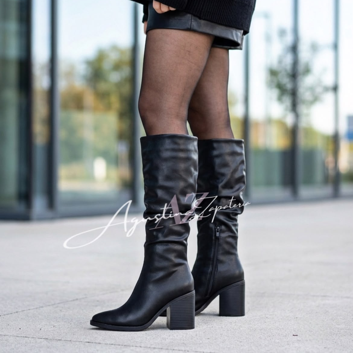 BOTA ECO NEGRA TACO 8 CM 3