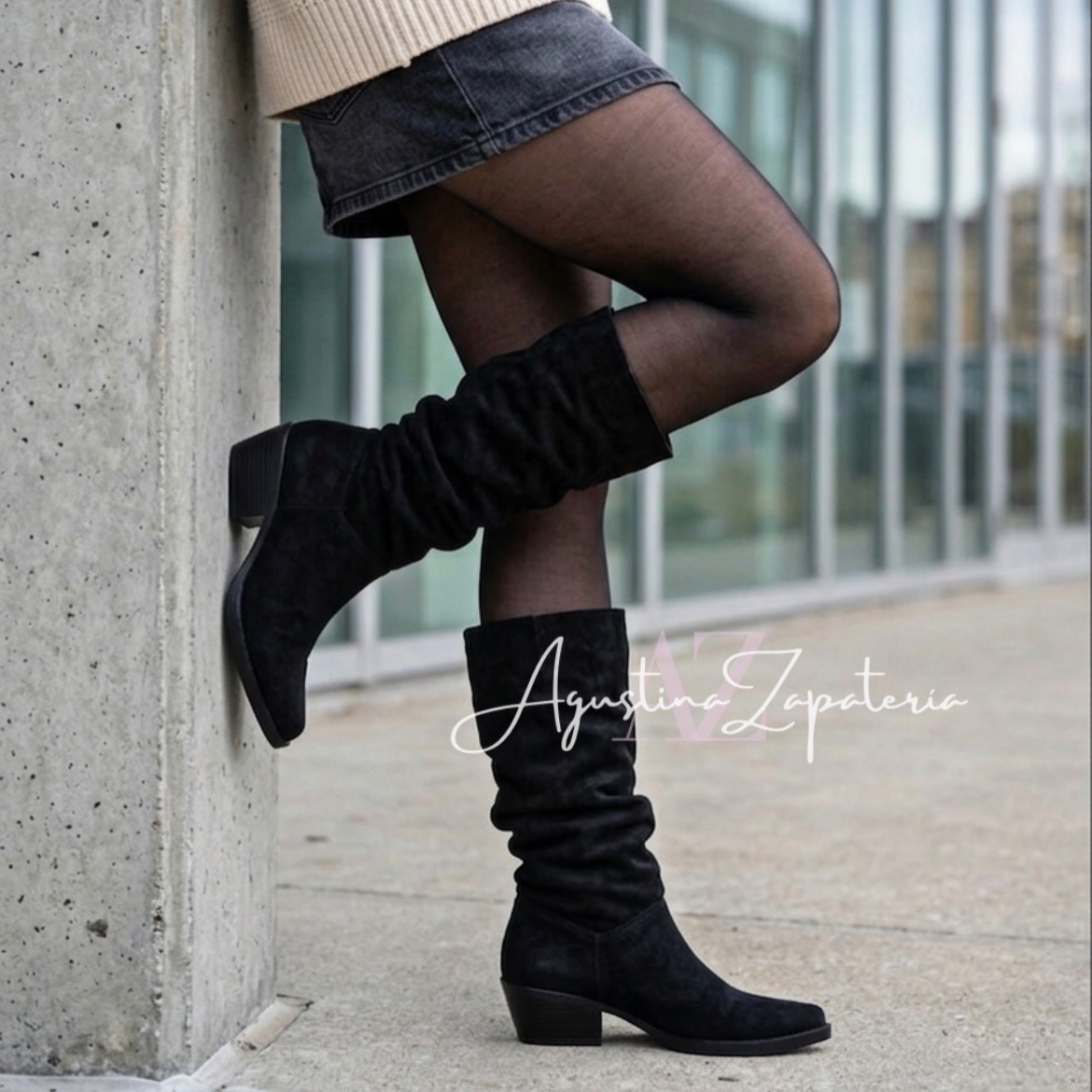 BOTA NEGRA ARRUGADA 3