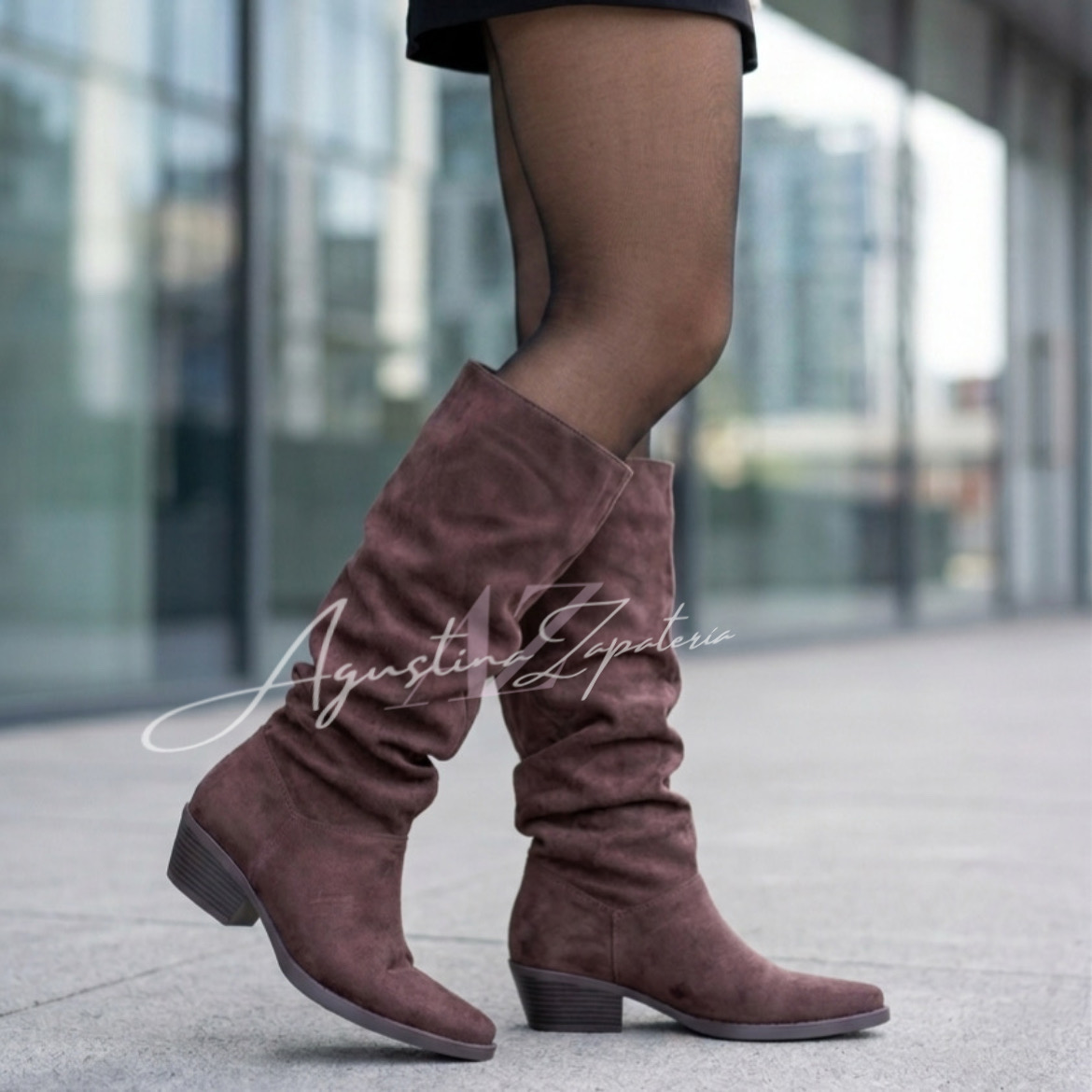 BOTA CHOCOLATE ARRUGADA 1