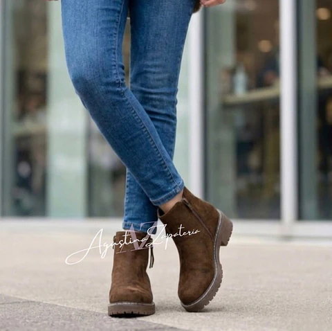 BOTIN CAMEL SIMIL GAMUZA 
