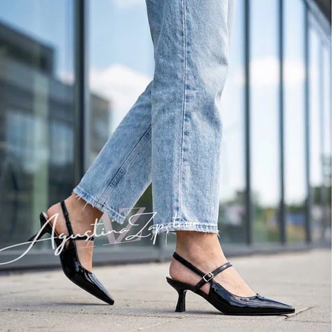 KITTEN HEELS NEGRO CHAROL TACO 4 CM