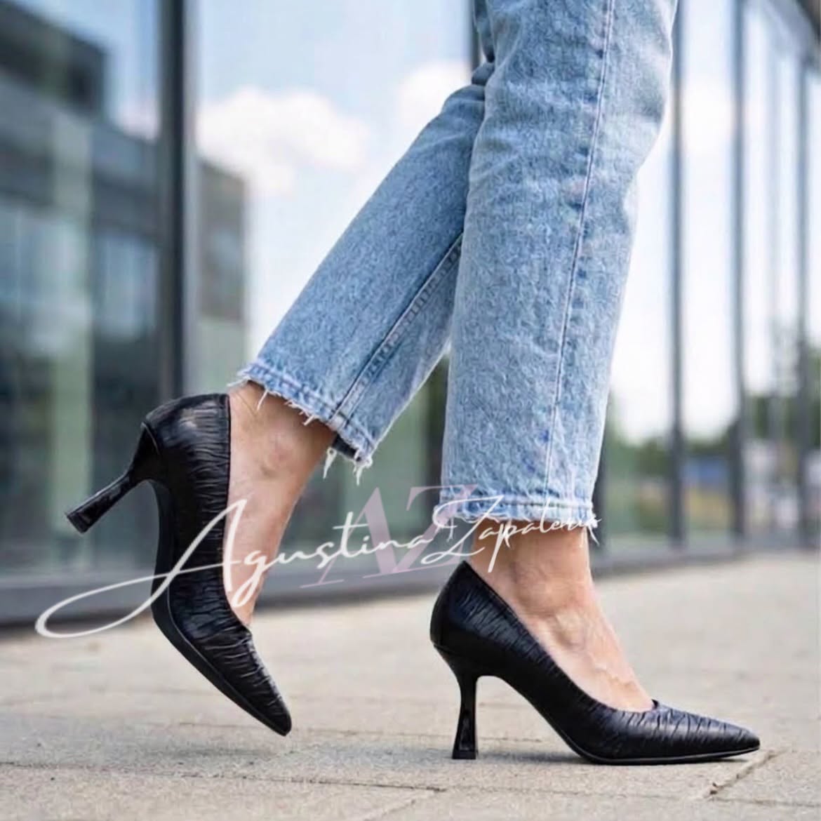 STILETTO NEGRO TACO 8 CM 1