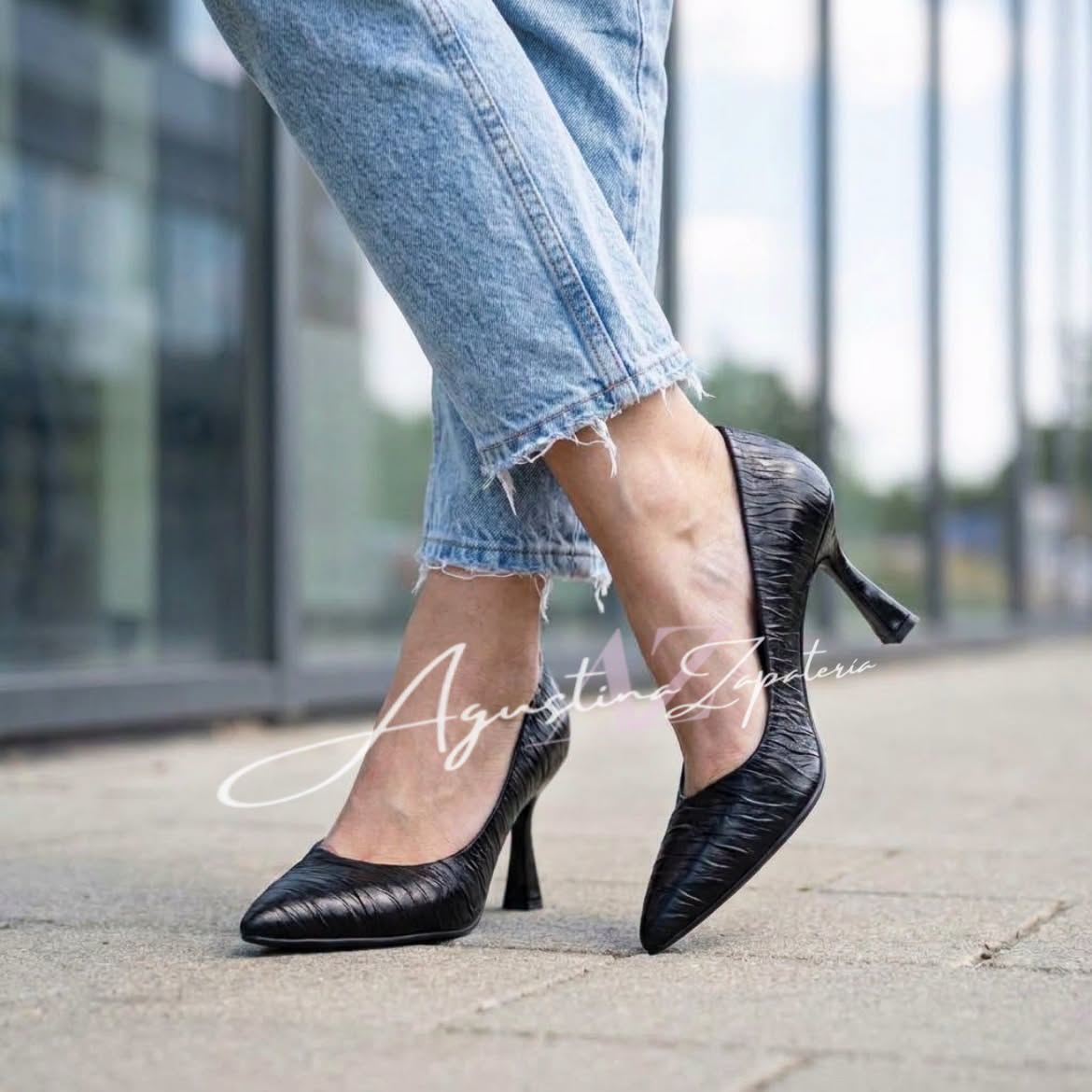 STILETTO NEGRO TACO 8 CM 3