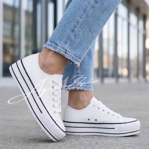 ZAPATILLA PLATAFORMA ESTILO CHUCK TAYLOR BLANCA