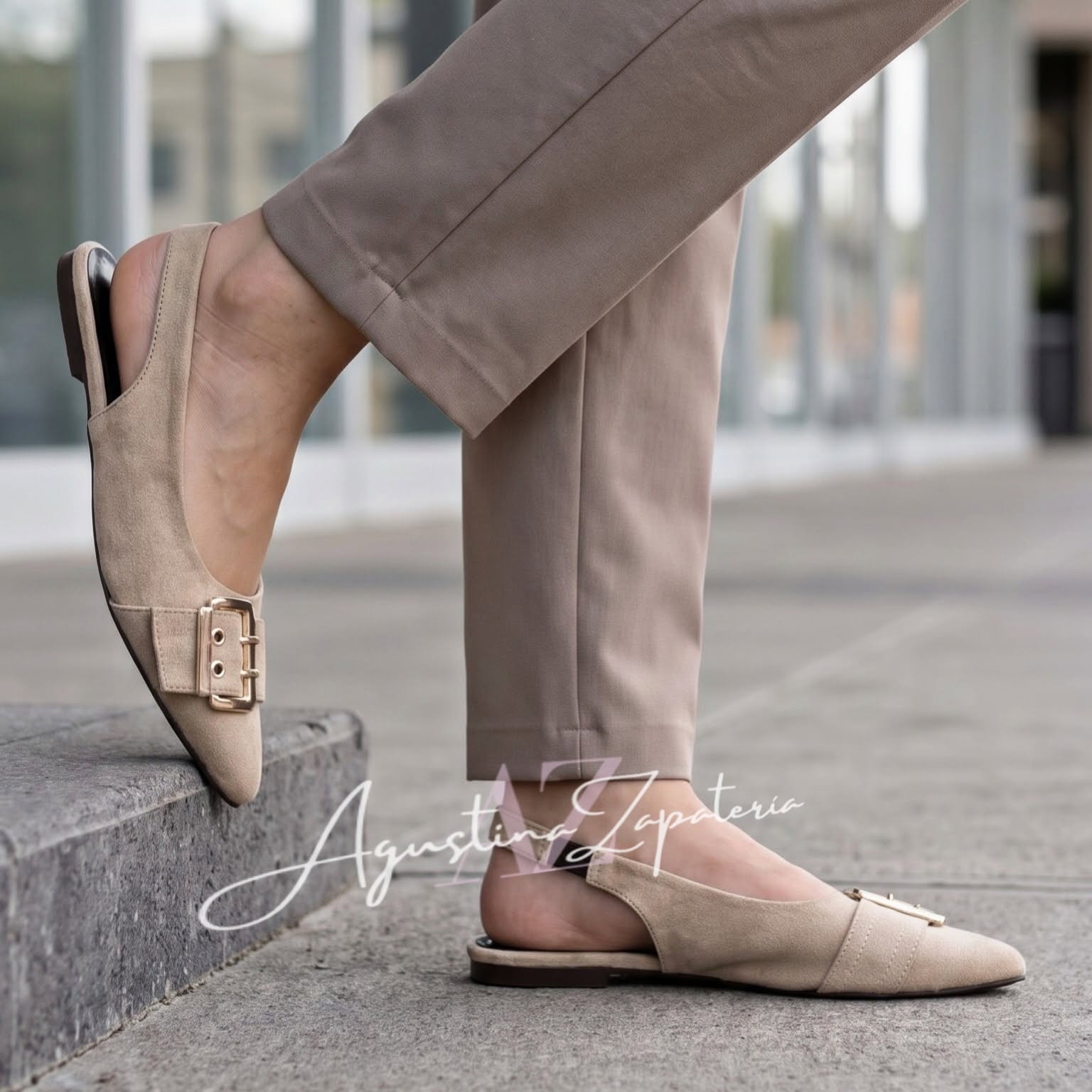 BALLERINA HEBILLA DESTALONADA BEIGE 1