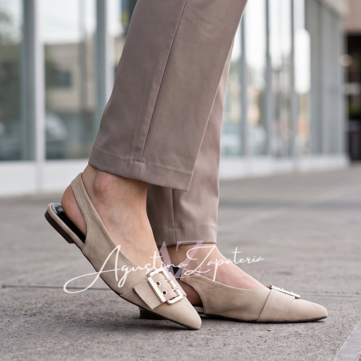BALLERINA HEBILLA DESTALONADA BEIGE 2