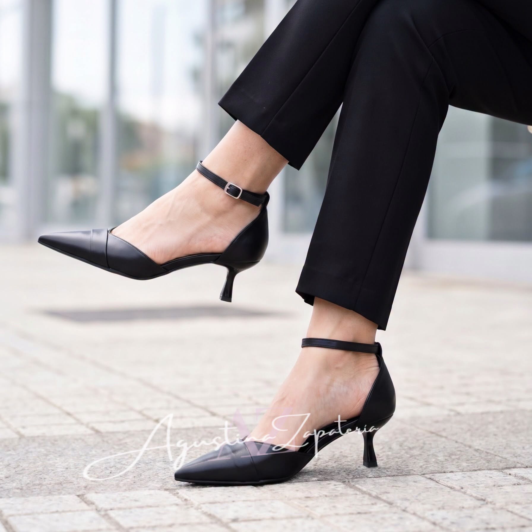 KITTEN HEELS NEGRO TACO 5 CM 1