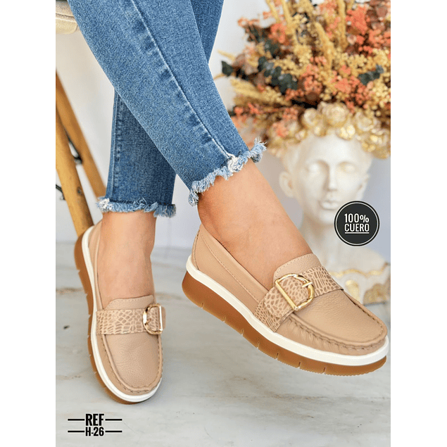 Mocasin Dama Cuero