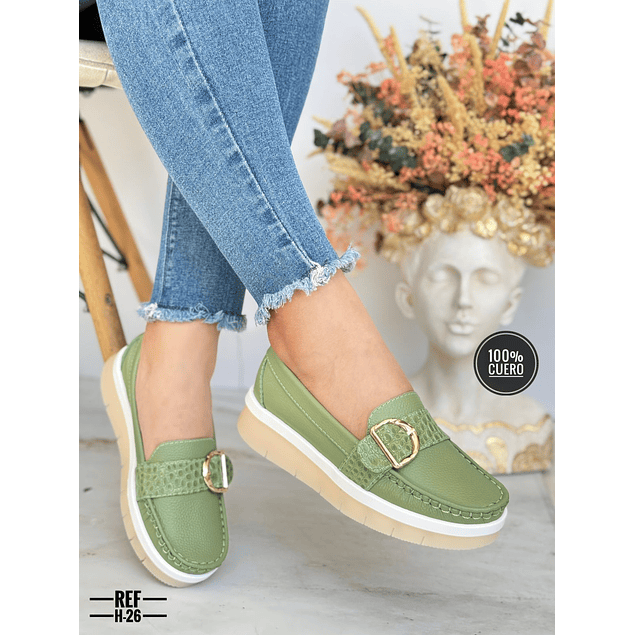 Mocasin Dama Cuero