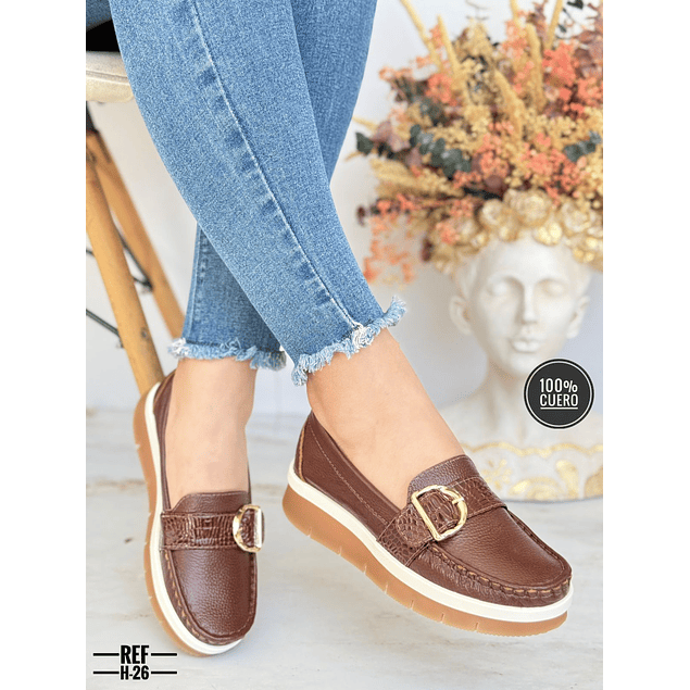 Mocasin Dama Cuero