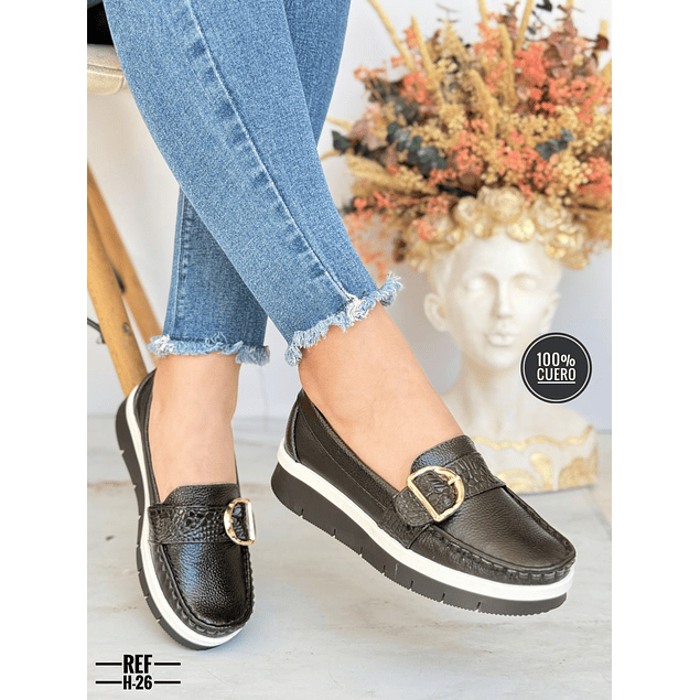 Mocasin Dama Cuero