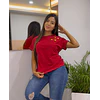 camiseta manga rangla bordada