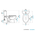 INODORO MILAN  BLANCO C/BOTON DOBLE  DESCARGA A PISO 3