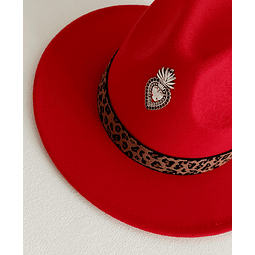 Sombrero Fieltro Rojo Animal