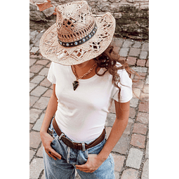 Sombrero Cawboy Piedras Turquesa