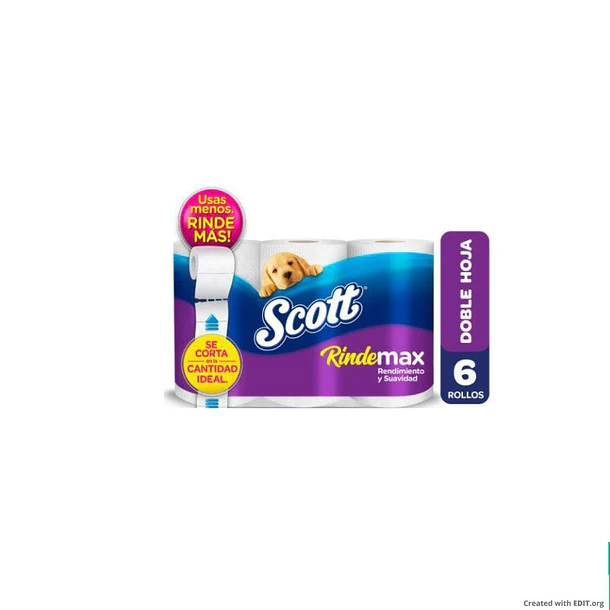 PAPEL HIGIÉNICO SCOTT DOBLE HOJA RINDEMAX 