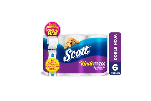 PAPEL HIGIÉNICO SCOTT DOBLE HOJA RINDEMAX 