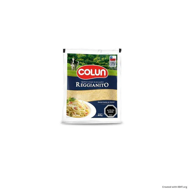 QUESO FINO RALLADO REGGIANITO COLÚN 40 GRS.