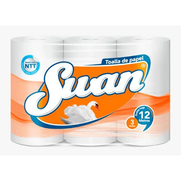 PAPEL ABSORVENTE 3 ROLLOS SWAN CLÁSICA 