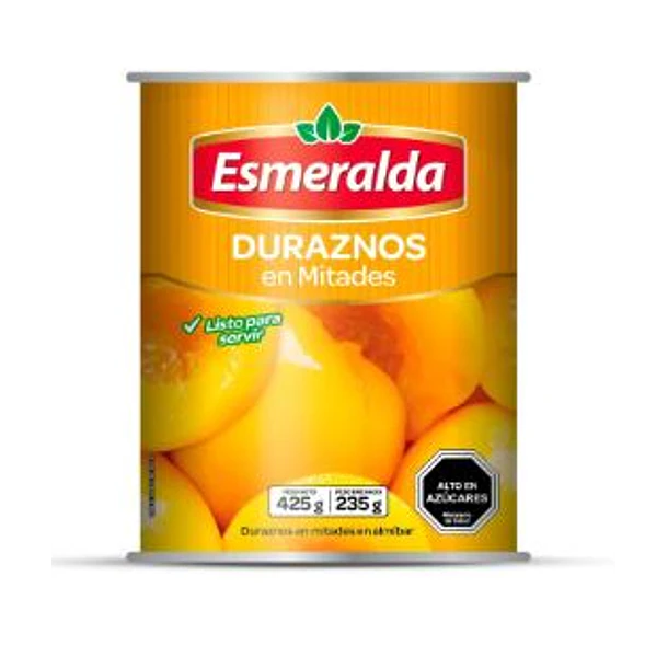 DURAZNOS ESMERALDA EN MITADES 425 GRS.