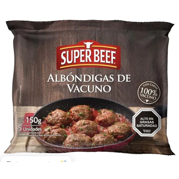 ALBÓNDIGAS DE VACUNO SUPER BEEF 150 GRS. 