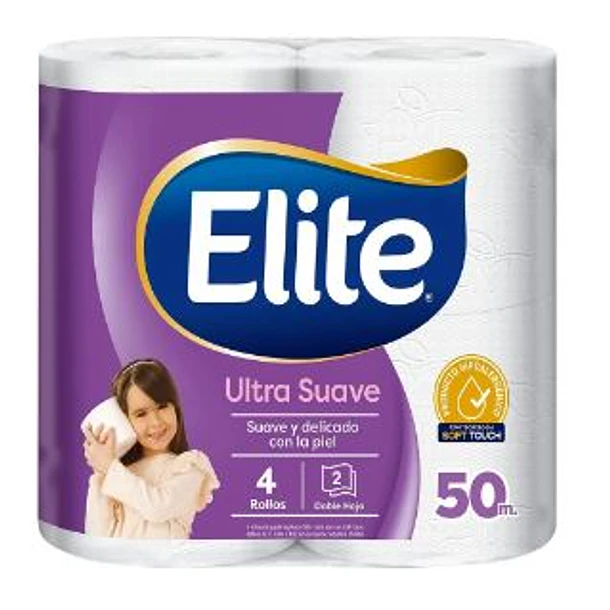 ELITE ULTRA SUAVE DOBLE HOJA 50 METROS (4 ROLLOS)