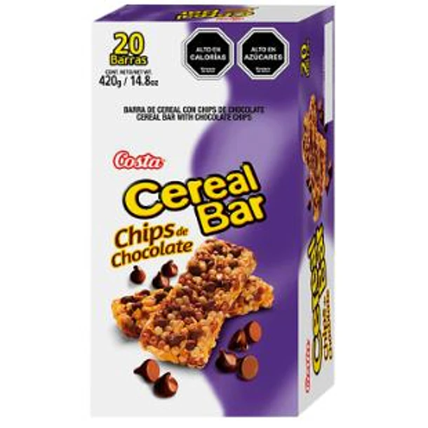 CAJA CEREAL BAR CHIPS CHOCOLATES 20 UNIDADES