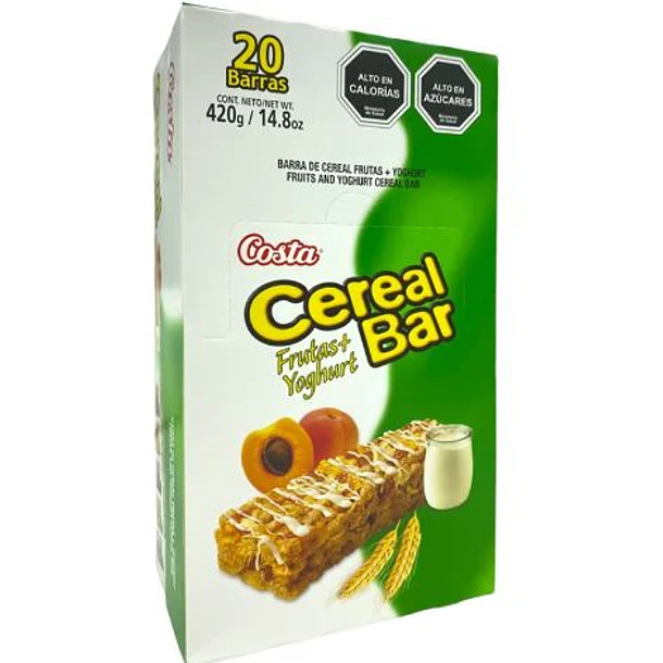 CAJA CEREAL BAR FRUTOS + YOGHURT 20 UNIDADES