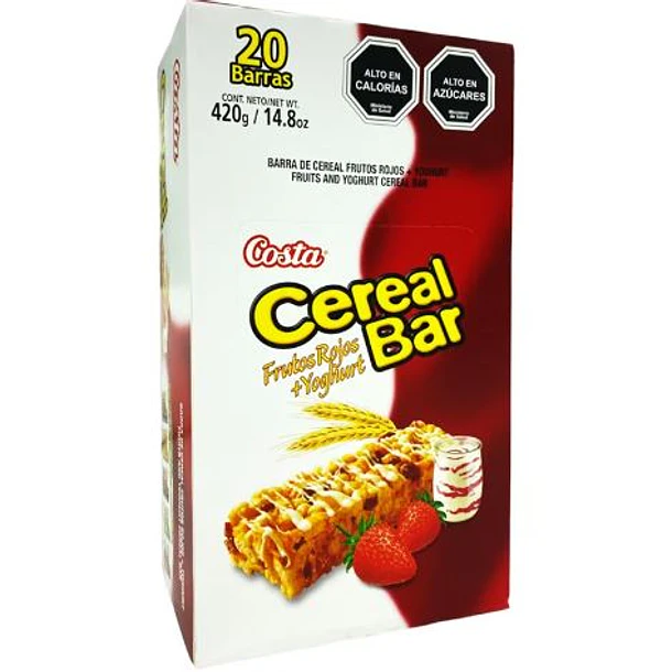 CAJA CEREAL BAR FRUTOS ROJOS + YOGHURT 20 UNIDADES