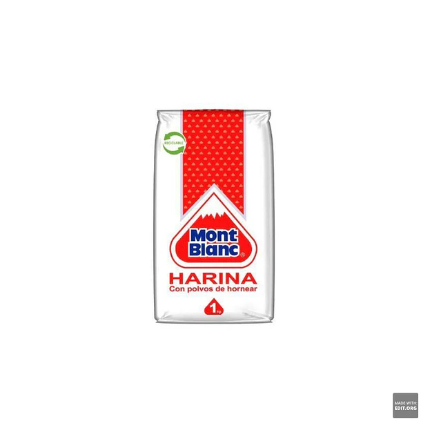 HARINA MONT BLANC CON POLVOS DE HORNEAR 1 KG
