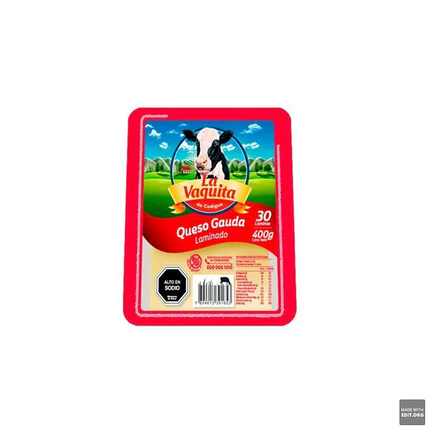 QUESO GAUDA LA VAQUITA 400 GRS.