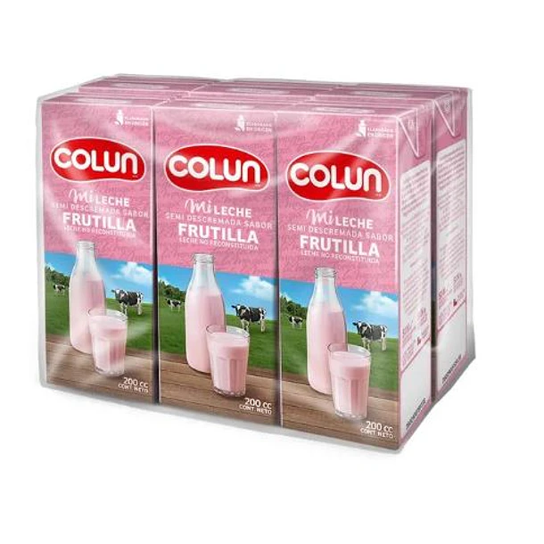PACK LECHE COLÚN SEMI FRUTILLA 200 ML (6 UNIDADES) 1