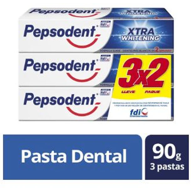 PACK 3X2 PEPSODENT XTRA WHITENING 90 GRS.