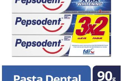 PACK 3X2 PEPSODENT XTRA WHITENING 90 GRS.