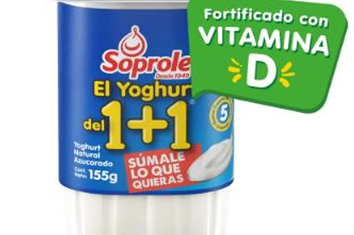 YOGHURT 1+1 SOPROLE 155 GRS.