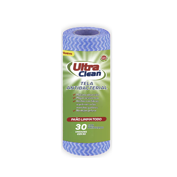 PAÑO LIMPIA TODO -TELA ANTIBACTERIAL (ROLLO 30 UNIDADES )