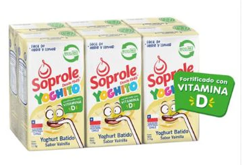 YOGHURT BATIDO VAINILLA PACK 6 CAJAS, 60 GRS.